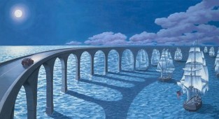 Unusual paintings by Rob Gonsalves (11 drawings)