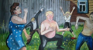 Если бы Дональд Трамп жил в России: творения ульяновского художника (6 фото)