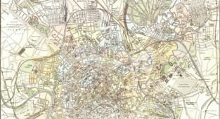 План города Москвы с пригородами 1912 года (1 фото)