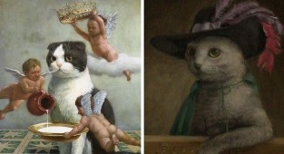 Царственные коты в работах талантливого японского художника (12 фото)