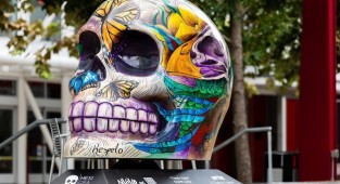 На улицах Хьюстона появились гигантские расписные черепа (16 фото)