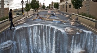 3D-арт Объёмные рисунки на тротуаре (34 фото)