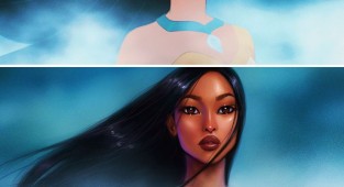 The artist makes stunning portraits of Disney characters