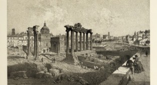 Views of Rome in the 19th century. Series of engravings (12 works)