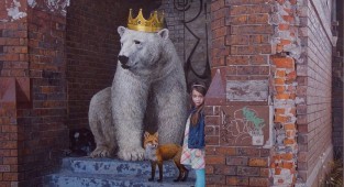 Гиперреалистичные картины Кевина Петерсона: дети и животные в городской среде (17 фото)