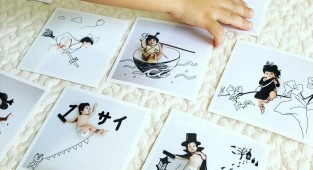 A Japanese dad integrates his children seamlessly into the illustrations (26 photos)