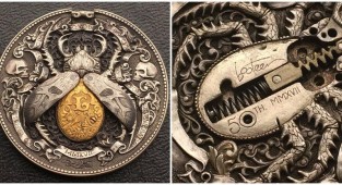 Русский мастер гравировки создал уникальную монету "Золотой жук" (8 фото)
