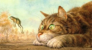Питерские коты: акварельные мурлыки, которые принесли известность Владимиру Румянцеву (21 фото)