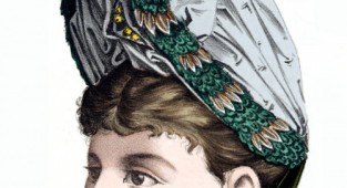 Модели шляп, головных уборов и украшений 1889 года (19 работ)