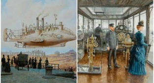 An artist from Belarus mixes steampunk and Victorian England (35 photos)