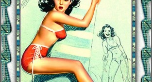 Pin-ups art from the artist Knute Munson (1900 - 1967) (28 works)