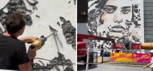 A graffiti artist who doesn't paint on walls, but carves! (5 photos + 1 video)