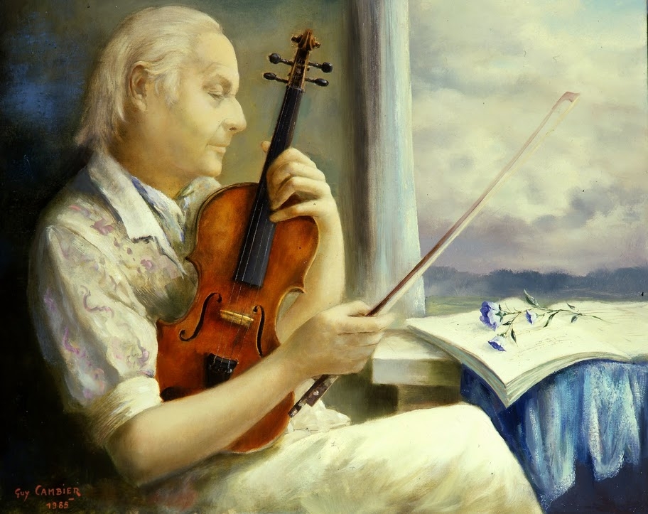 Музыка моцарта скрипка. Художник guy Cambier 1923-2008. Скрипка картины художников. Скрипач живопись. Скрипач картина.