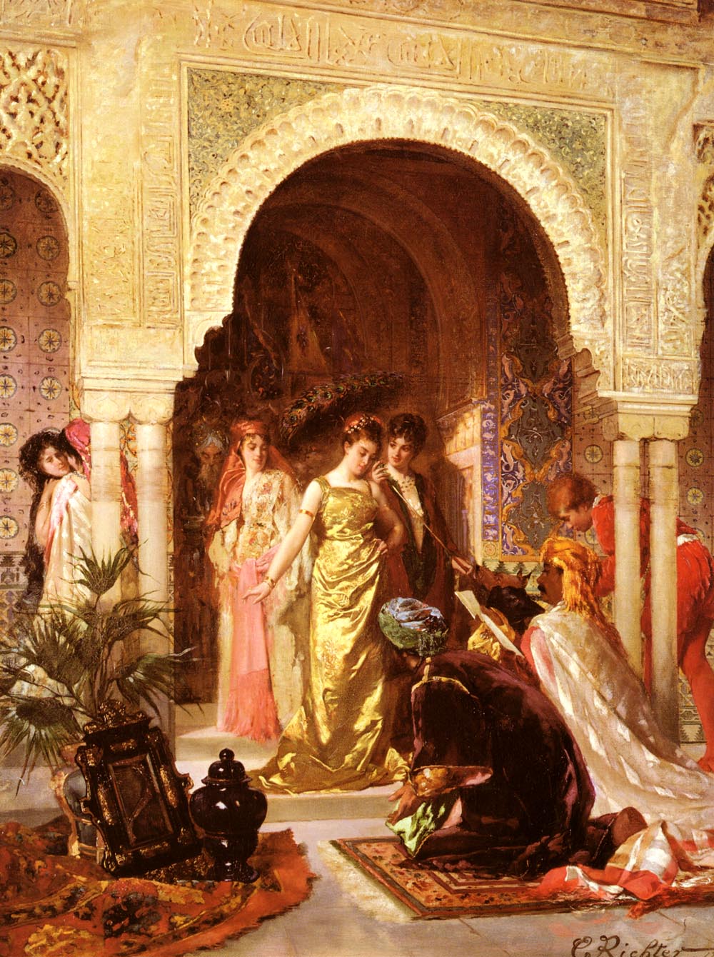 Картина гарем. «Гарем дворца», Гюстав Буланже. Edouard Frederic Wilhelm richter1844-1913.