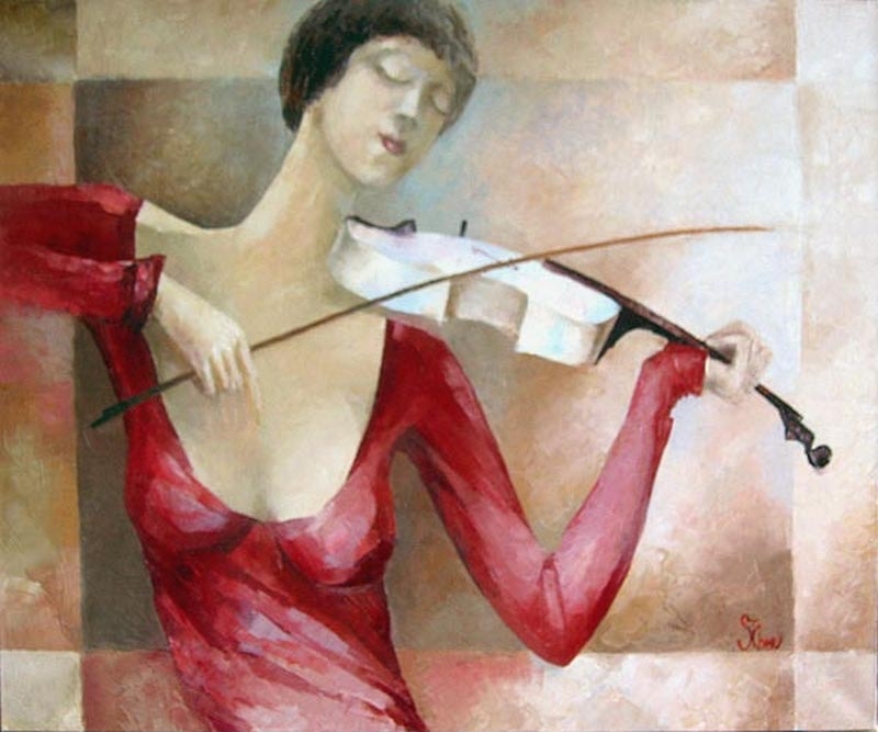 Мальчик искал скрипку. Хулио Гонсалес картины скрипачка.