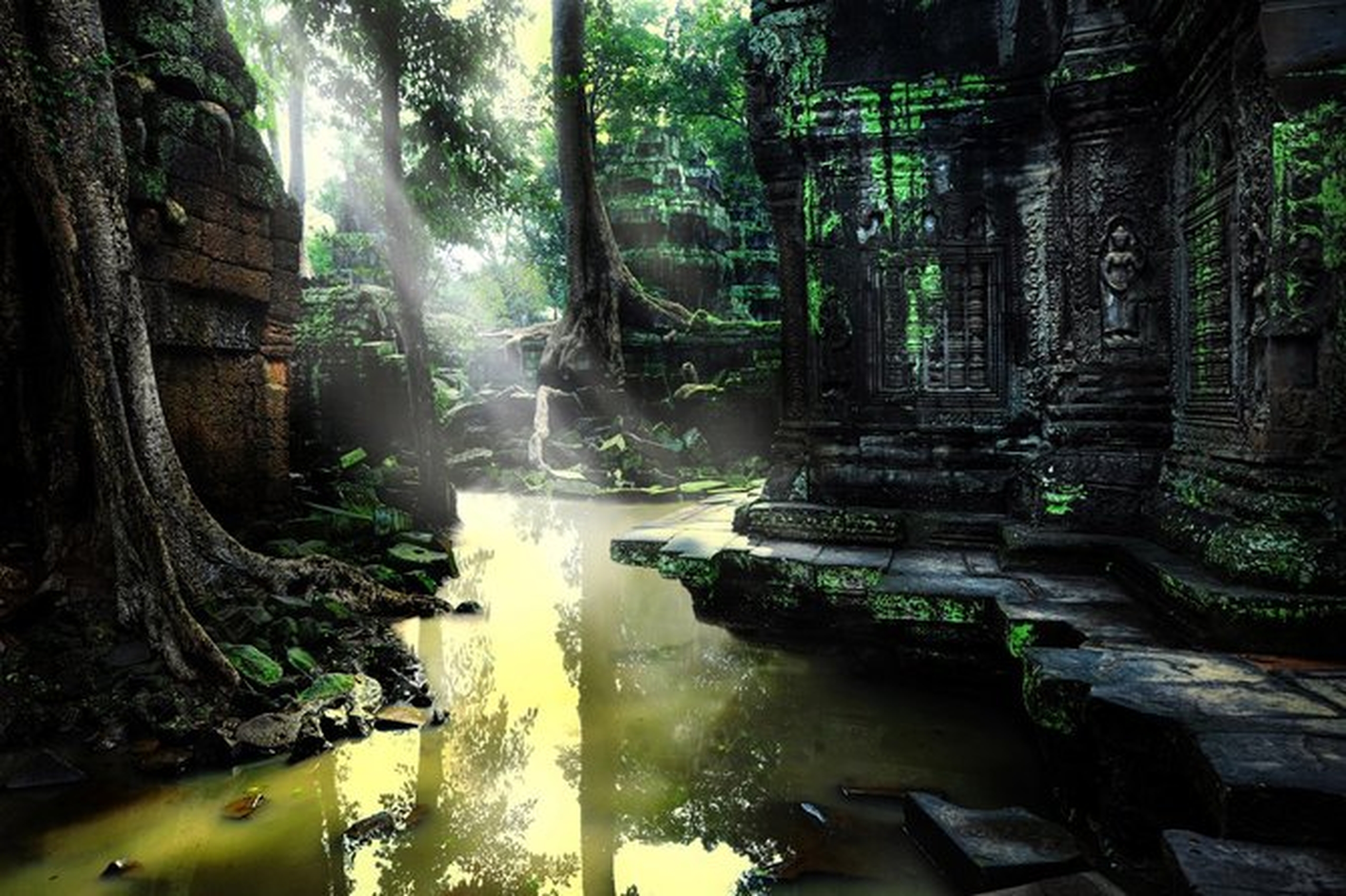 Затерянный золотой. Затерянный город в джунглях Ангкор. Камбоджа Затерянный город Ангкор. Керала храм в джунглях. Древний храм в джунглях Южной Америки.
