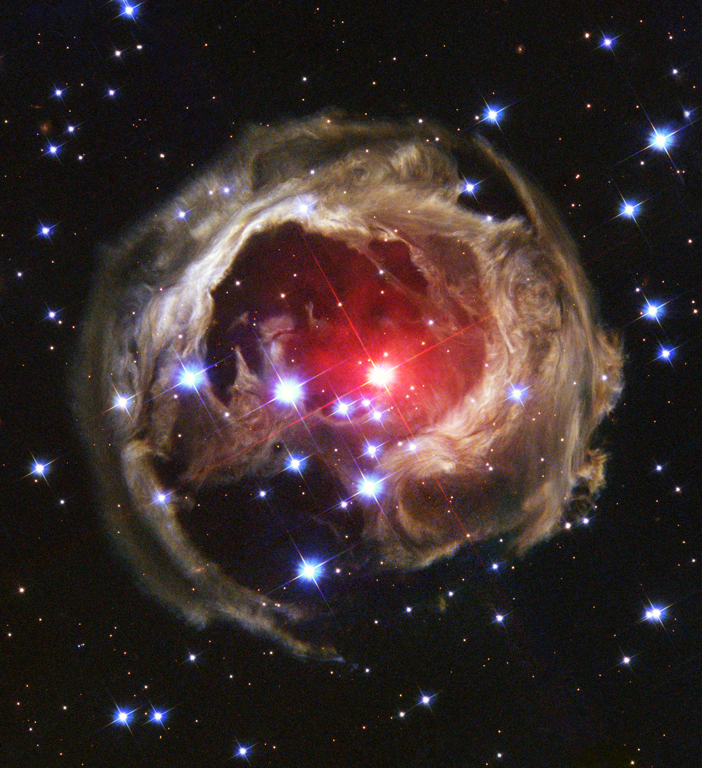 Самая дальняя планета в космосе. Звезда v838 mon. Созвездие Единорог v838. V838 mon Light Echo.