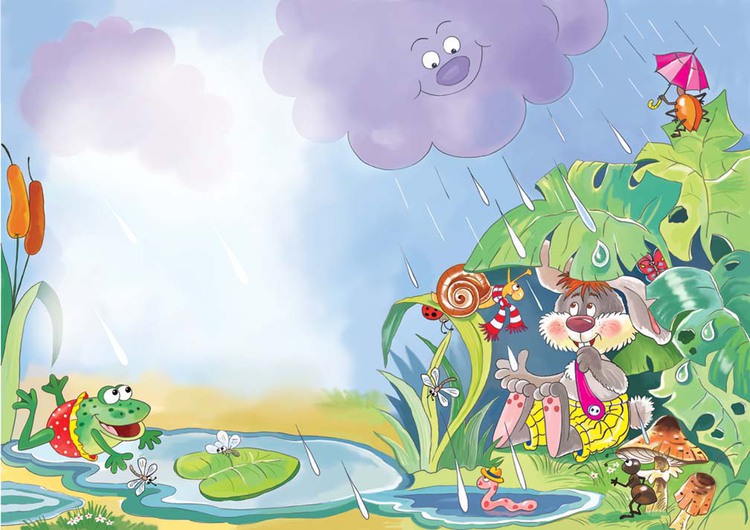 Усачев улитка. Иллюстрации летний дождик для детей. Сказочная Полянка с дождиком. Дождик картинка для детей. Поляна с дождем для детей.