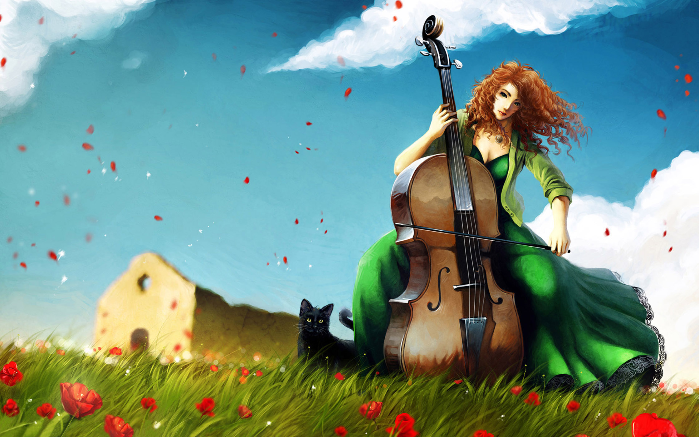 Violin dance. Девушка с виолончелью. Девочка с виолончелью. Рыжая девушка с виолончелью. Девушка с гитарой фэнтези.