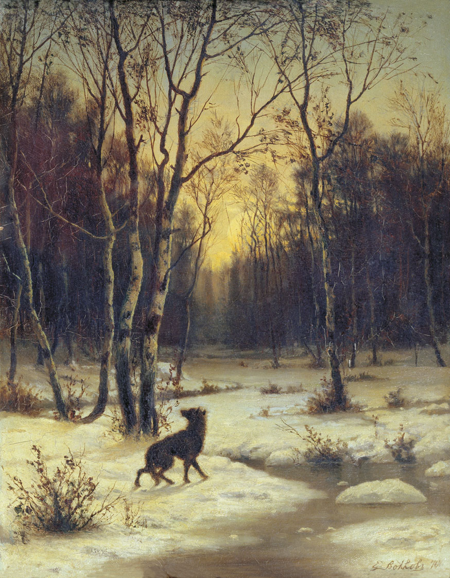 Русские художники о природе. Волков е. е. зимний пейзаж. 1876.