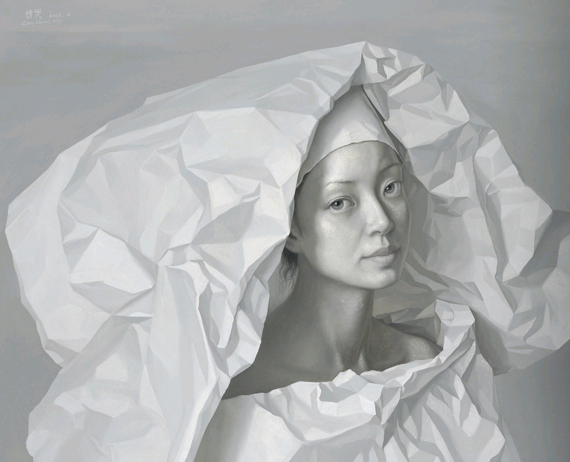 Cindy zeng. Китайский художник Zeng Chuanxing. Монохромная живопись в современном искусстве. Современный портрет.