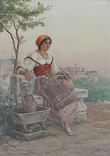 Итальянский художник Luigi Olivetti (1856-1941) (17 работ)