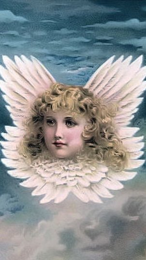 Victorian postcards with images of angels and elves (103 works)