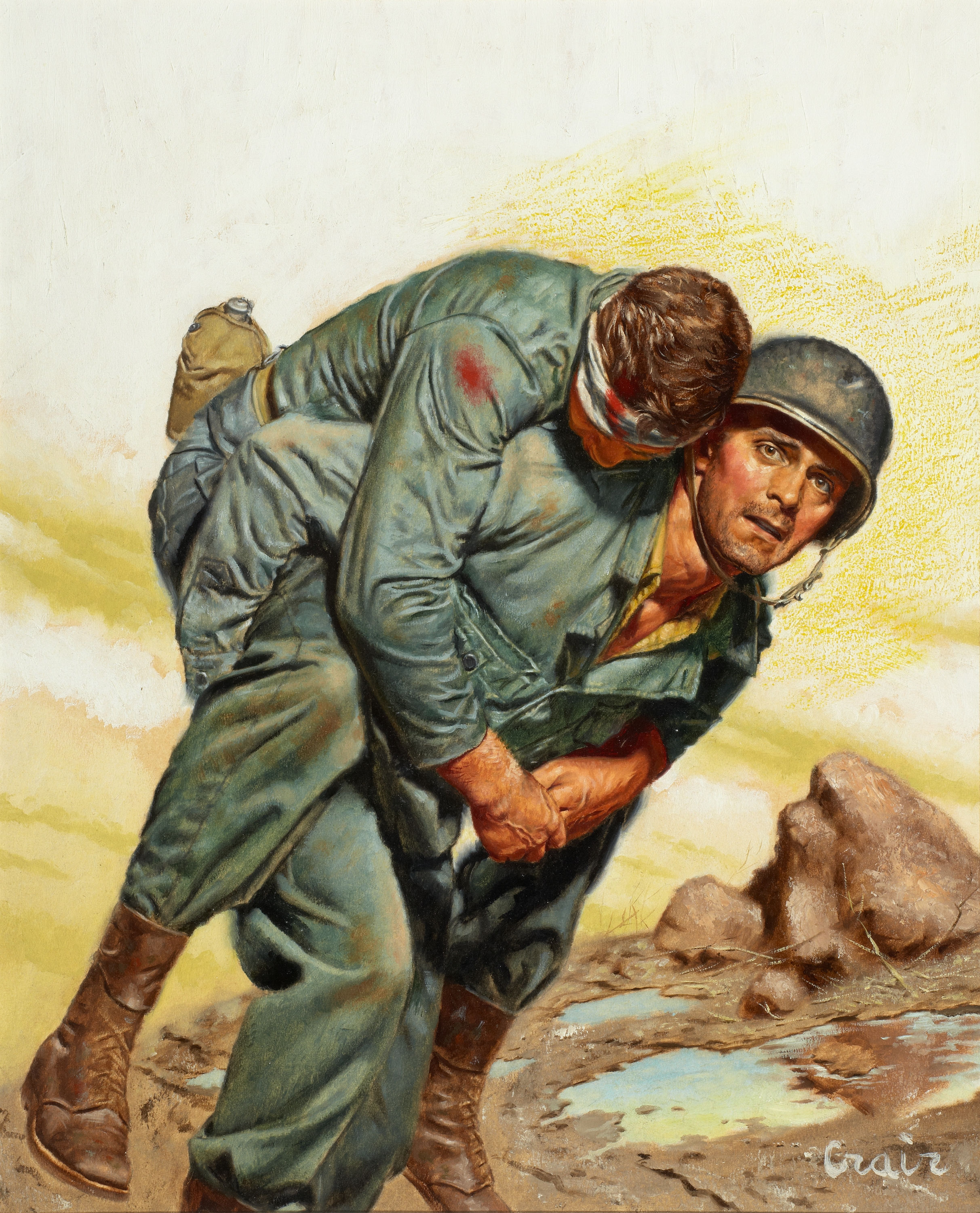 Раненый пример. Военные иллюстрации. Картины о войне.