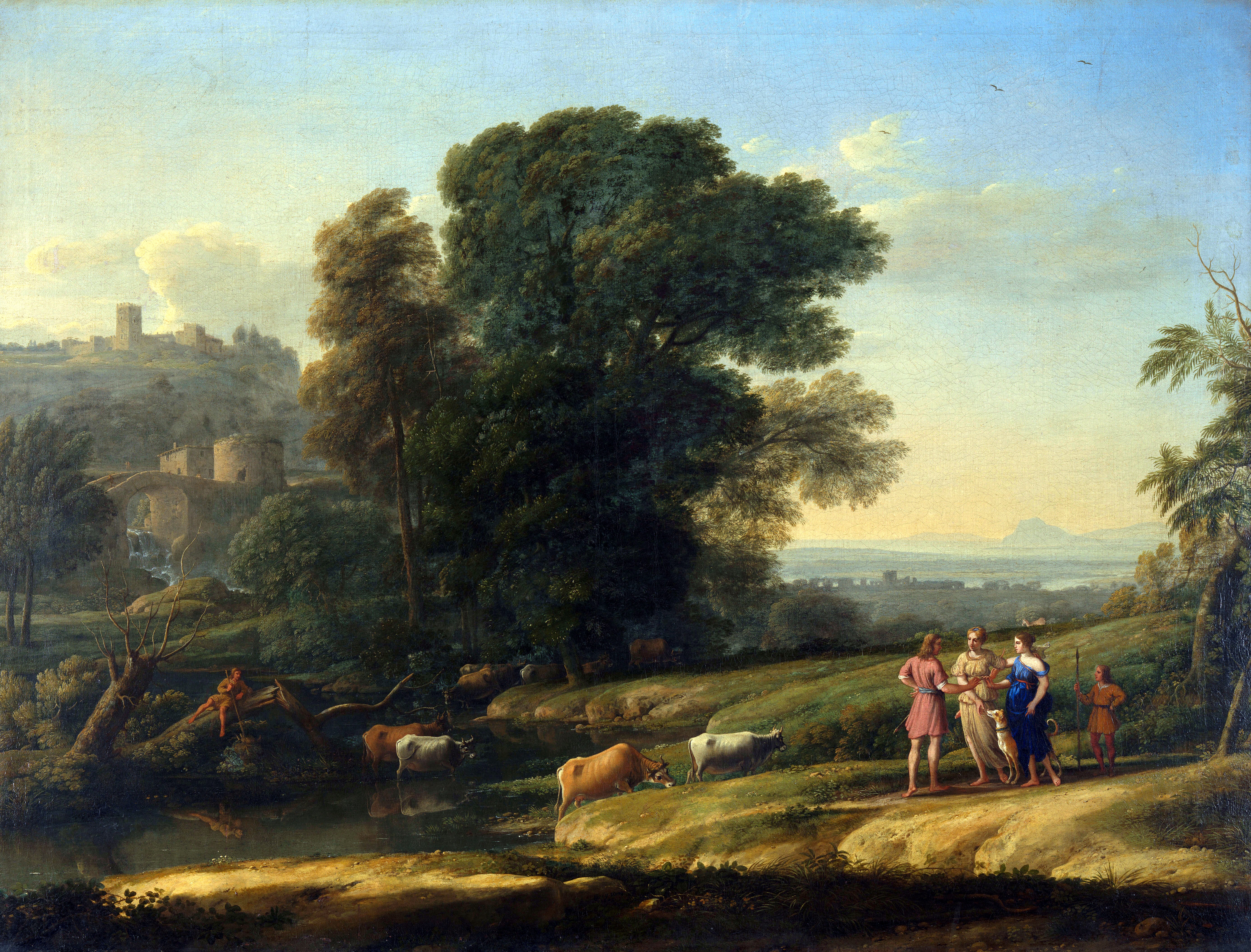 Она картина клода. Клод Лоррен (1600-1682). Клод Лоррен Римский пейзаж. Клод Лоррен пасторальный пейзаж. Клод Лоррен Кампо Ваччино.