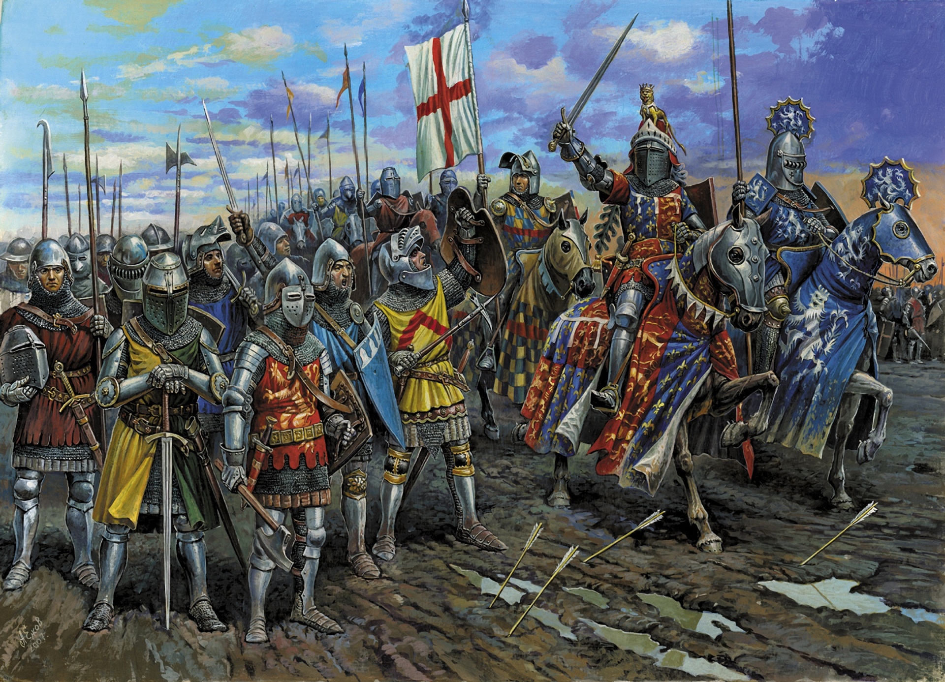 Битва 12 века. Битва при Креси 1346. Креси 1346 битва.