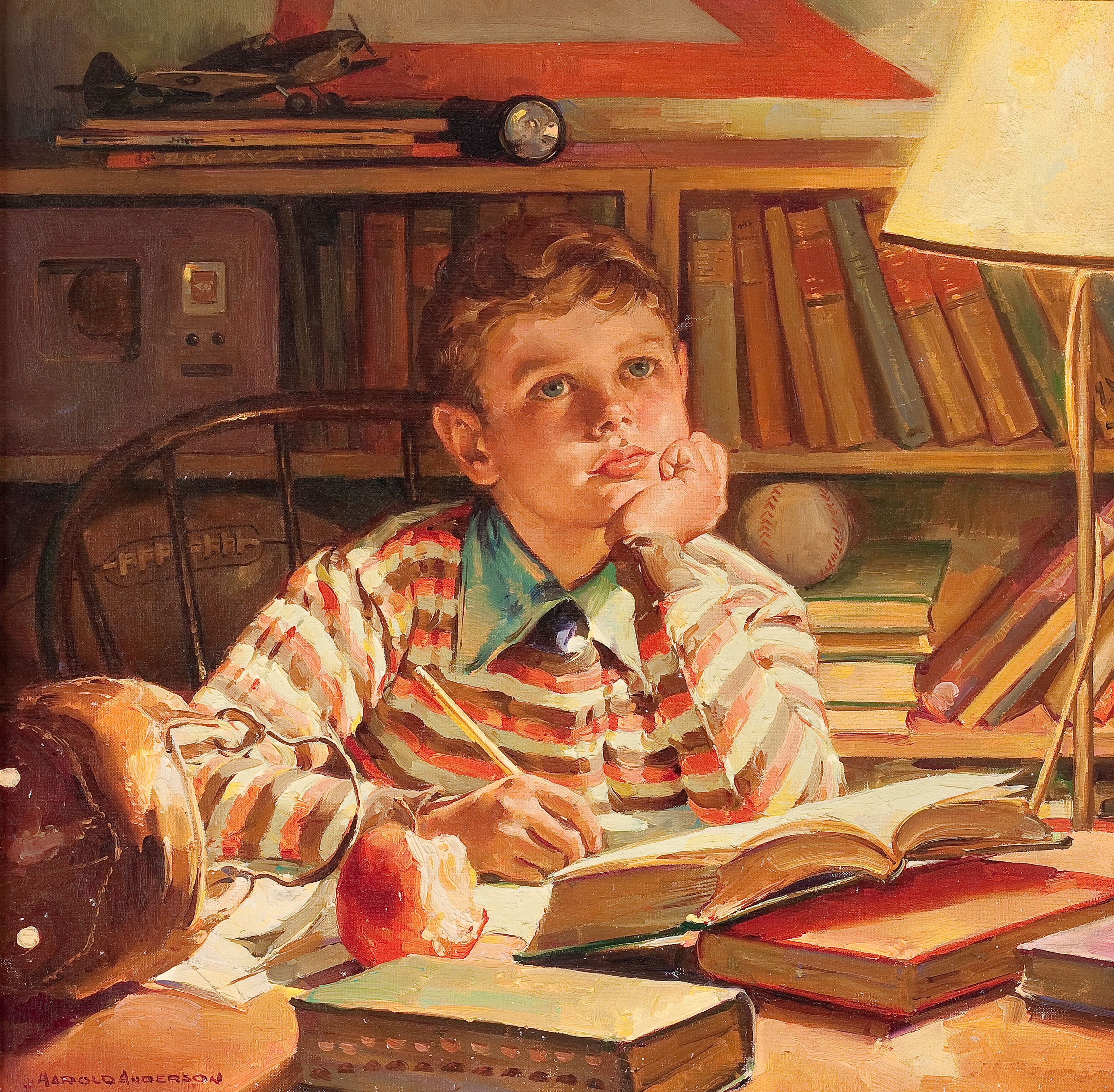 Мальчик учит стихотворение. Гарольд Андерсон. Харольд Андерсон художник. Иллюстратор Гарольд Андерсон. Американский художник Harold Anderson.