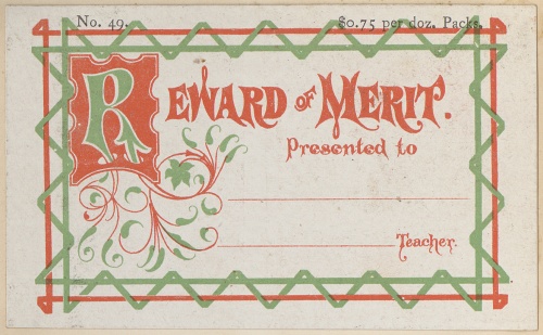 School reward cards. Ohio Gibson & Co., 1873 (94 фото)